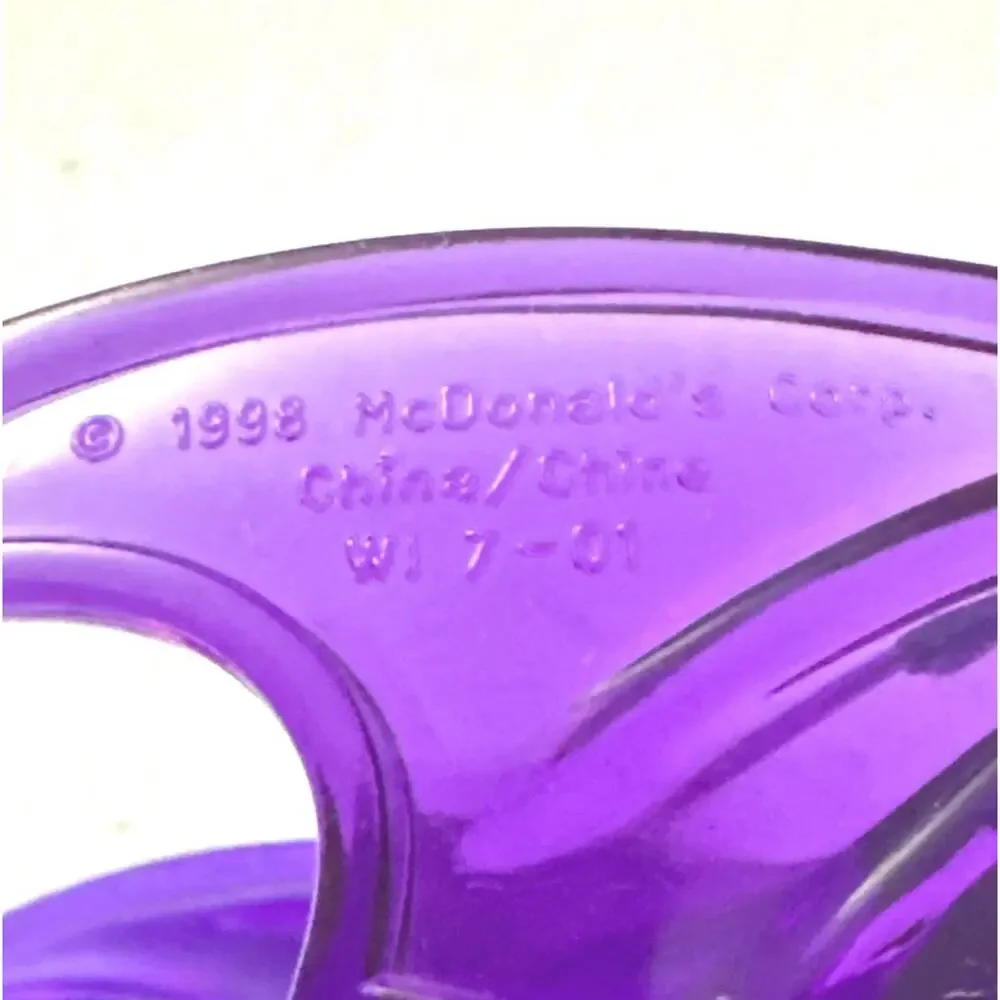 Disney Animal Kingdom Dragon Purple 1998 McDonalds Toy Vintage